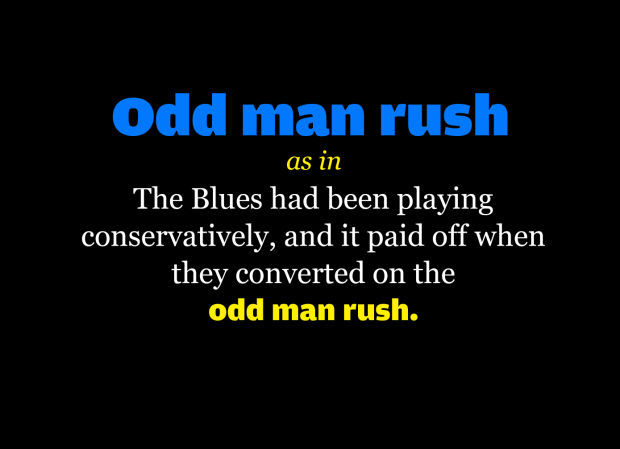 Hockey Slang: Odd man rush example